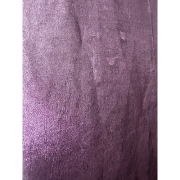 Womens Purple Silk Rectangle Blouse Wooden Doll Print Black White Geo Head Scarf - Picture 8 of 13